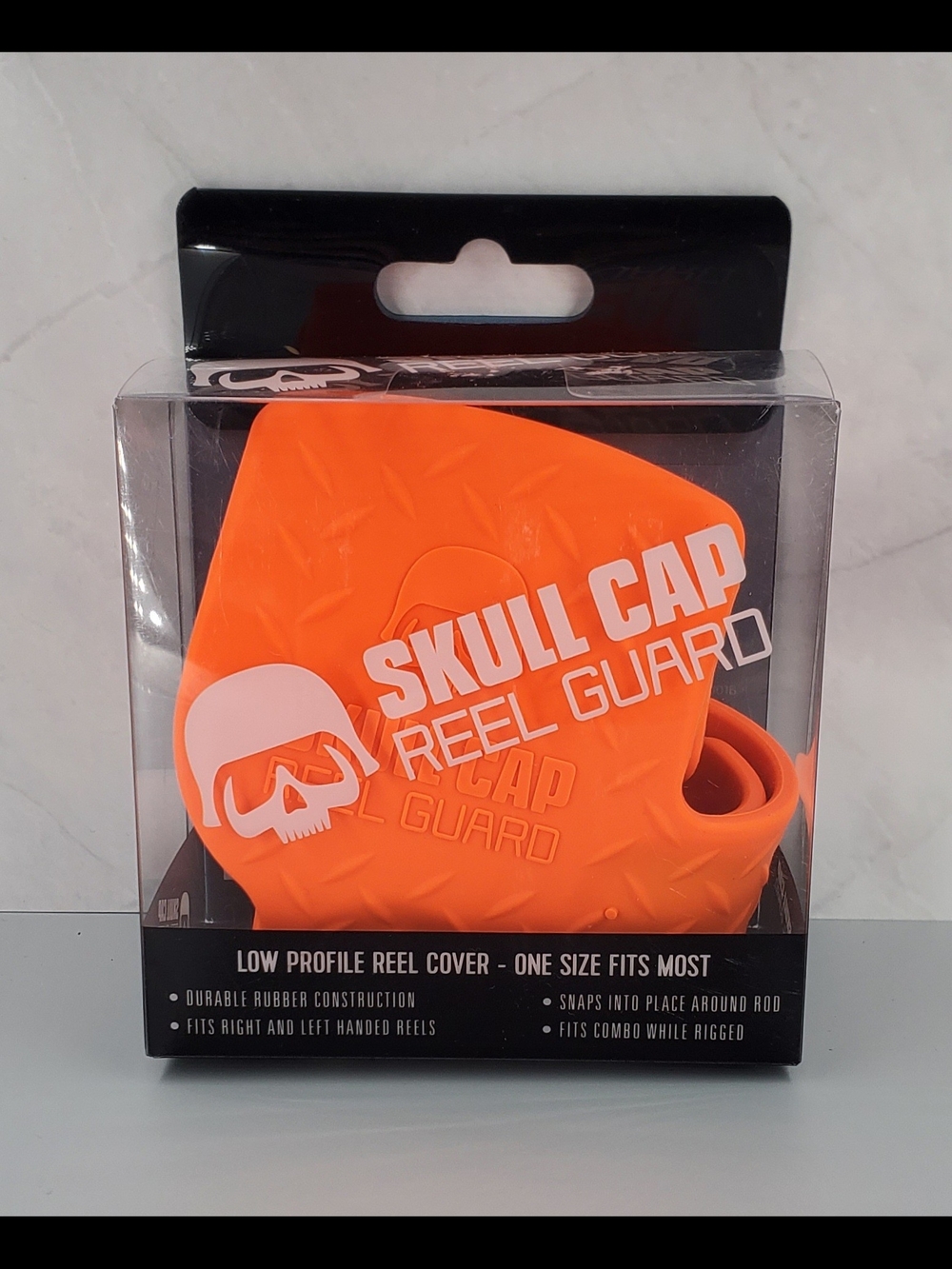 Skull Cap Reel Guard - Bright Orange Reel Cover